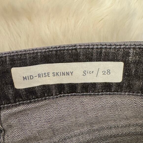 Pilcro and The Letterpress Black Distressed Mid Rise Skinny Ankle Jeans 28 NWT - Picture 9 of 16